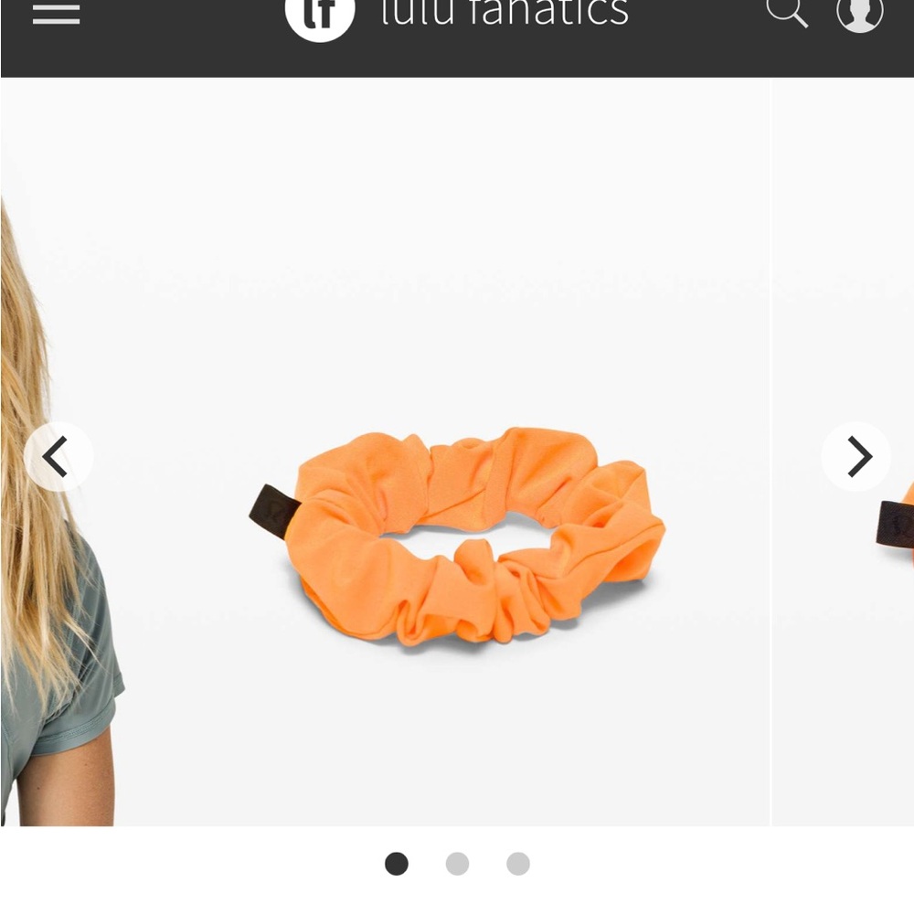 Highlight orange Lululemon uplifting scrunchie